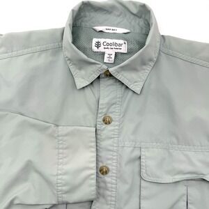 Coolibar Men's L Sage Green Long Sleeve‎ UPF 50+ Sun Protection Outdoor Pockets
